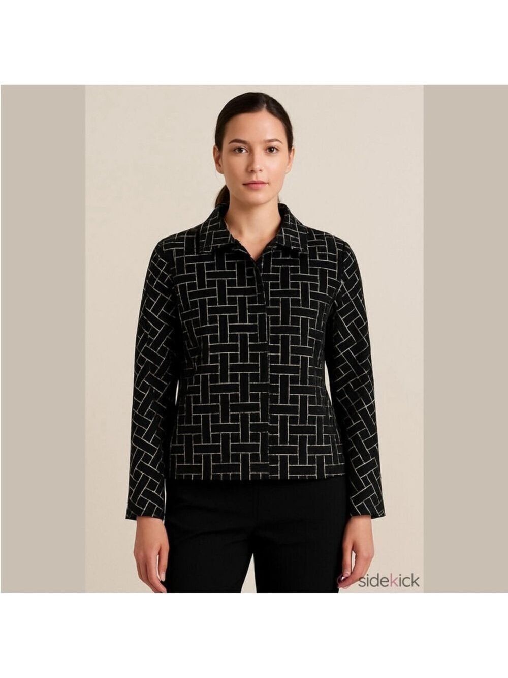 Vintage Deadstock Winding River Reversible jacket black silver button up small